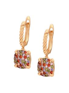 Faina Женские серьги-кольца в розово-золотом многоцветном исполнении