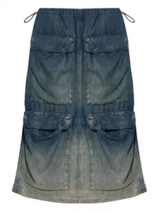 Джинсовая юбка с карманами DIESEL, синий
