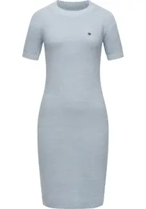Трикотажное платье "Рэгвир" "Коля", женское платье миди с короткими рукавами в вязаном виде Ragwear, синий