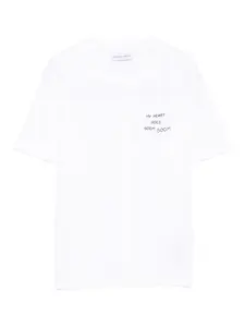 Вышитая хлопковая футболка Maison Labiche, белый