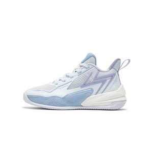 361°KIDS Амортизирующие устойчивые к истиранию дышащие низкие детские баскетбольные кроссовки 361 Degrees White/Soft Purple