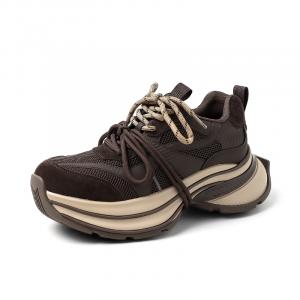 BENZI Женские массивные кроссовки низкие тёмно-коричневые, цвет Dark Coffee