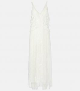 Платье-комбинация из кружева Blumarine, цвет white pearl