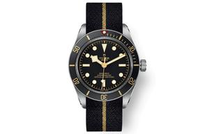 TUDOR Часы BLACK BAY Collection Automatic Mechanical Movement Men's Watch 39mm Black Dial Steel Watch Case Fabric Strap, Black