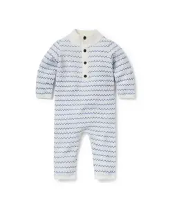 Детский полосатый вязаный комбинезон для мальчиков. Janie And Jack, синий