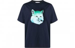 Maison Kitsune Футболка унисекс морского синего цвета Marine Blue