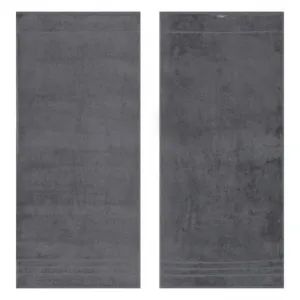 Полотенце Prestige Uni с полосатой каймой, хлопок SUPIMA Egeria, антрацит