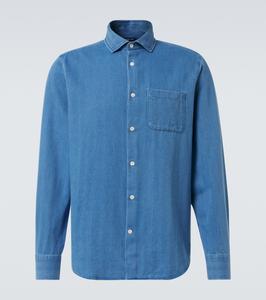 Джимовая рубашка Emilio в рубчик «ёлочка» Frescobol Carioca, Light Denim