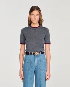 Женский укороченный двухцветный джемпер Sandro, серый