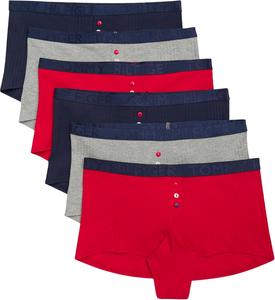 Женские шорты Tommy Hilfiger с логотипом на поясе, хлопковые, в рубчик, 6 шт., Tango Red/Heather Grey/Sky Captain