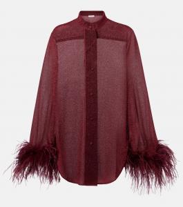 Рубашка с перьевым декором Lumière Oséree, бордовый