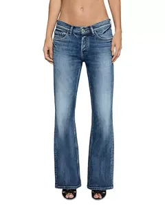 Джинсы-Клеш со средней посадкой и застежкой-молнией от Майли Сайрус, синего цвета. Eb Denim, синий