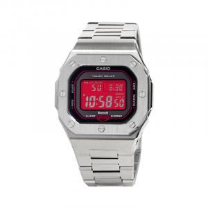 CASIO Ретрофит серия солнечные часы с датчиком движения браслет из нержавеющей стали унисекс красный циферблат