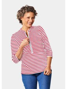 Полосатая рубашка: спортивная удлиненная полосатая рубашка белого, красного и полосатого цветов. GOLDNER