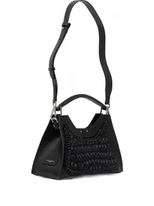 Сумка через плечо с плетеными панелями GIANNI CHIARINI, черный