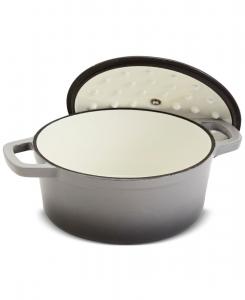 Чугунная эмалированная кастрюля-казан с синим градиентом, объемом 5 кварт (около 1,8 литра) Smith and Clark, Gray