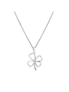 Alexander York Колье с подвеской в виде клевера из серебра 925 пробы, комплект из двух серебряных элементов