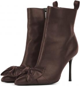 Женские модные ботильоны Tang'scuisins с закрытым носком, заостренные, на шпильке, с бантом, короткие с боковой молнией, для вечерних платьев, размер 4-16 US