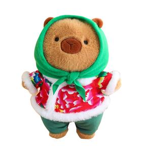 Плюшевая кукла капибара в военной шинели высота 25см/40см MORTEN SOLUM