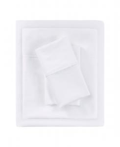 Комплект постельного белья из 4 предметов, сатин из хлопка с плотностью плетения 1000 нитей, с терморегулирующими свойствами, размер Full Beautyrest, White