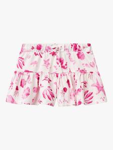 Детская хлопковая юбка-шорты с принтом "морские ракушки" Benetton, Multicolor
