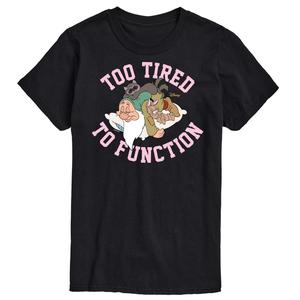 Футболка Princess Big & Tall Too Tired To Function с графическим рисунком Disney, черный