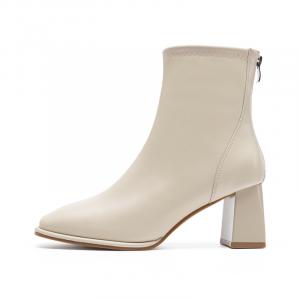 ZHR Женские короткие угги черные/молочный улун/бежевые - бежевые, цвет Beige[Short Plush]