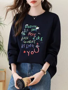 Женская толстовка с напечатанным логотипом Doux Belle, цвет Navy