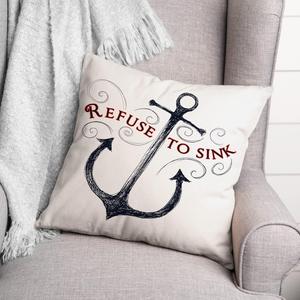 Creative Products Декоративная подушка Refuse to Sink морской стиль серая Refuse to Sink Nautical