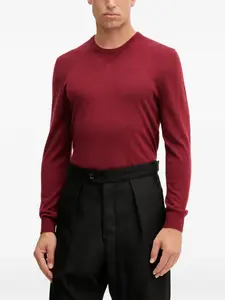 Свитер с вышитым логотипом и круглым вырезом Armani Exchange, красный