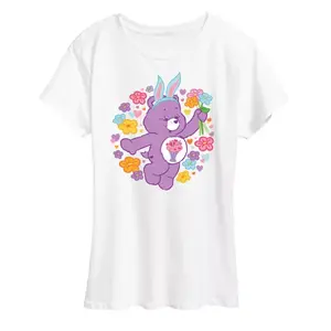 Женская футболка Care Bears с принтом Bunny Bear Licensed Character, белый