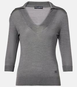 Шелковый свитер-поло Dolce&Gabbana, Grigio Piombo Scuro