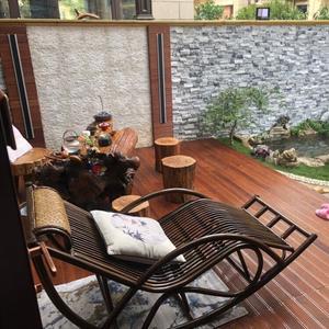 Садовое плетеное кресло-качалка из ротанга (Бамбуковый стиль)