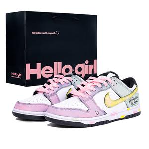 Женские кроссовки для скейтбординга Dunk с амортизацией, облегченные, низкие Nike, розовый/зеленый