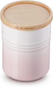 Средняя керамическая банка для хранения Le Creusetс деревянной крышкой, 540 мл, 10 см, нежно-розовый, 60825547770099