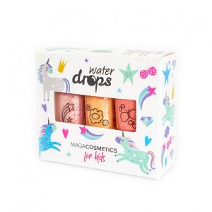 Набор: лак для ногтей на водной основе для детей, песочная принцесса, 3x6 мл Maga Cosmetics Water drops