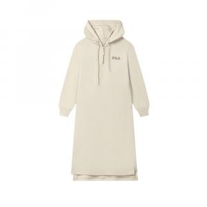 FILA Оригинальное длинное платье с длинными рукавами для женщин пшенично-бежевый