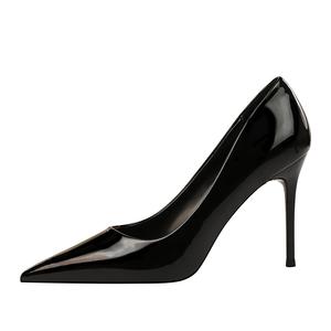 Женские туфли на высоком каблуке QITUMAUL, Black[Heel Height 9.5Cm]