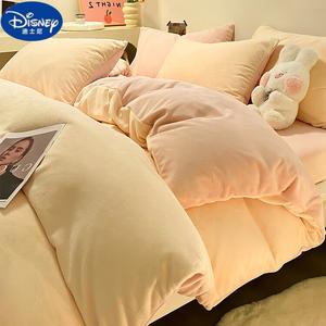 Disney Пододеяльник из молочного велюра 180х220 см, двойной, утепленный флис, цвет Milkshake Yellow Powder Jade