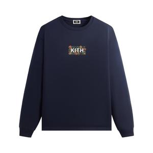 Футболка Kith Floral Classic Logo Long Sleeve Tee, синий