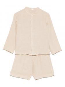 Льняной комплект из топа и шортов Il Gufo, нейтральный
