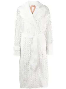 Пальто миди с перфорацией Nº21, белый