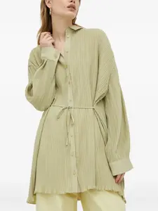 Топ с плиссировкой и завязками Samsoe Samsoe, зеленый