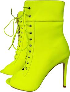 Женские сексуальные модные ботильоны на высоком каблуке Frankie Hsu, неоново-желтые, с кружевами, стильные, летние, доступны большие размеры US4-19, подходят для женщин и мужчин