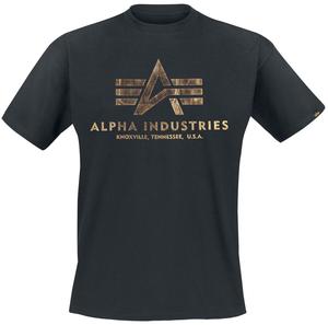 Футболка Alpha Industries Basic T, черный/золотой