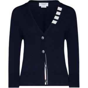 Кардиган с V-образным вырезом на 4 пуговицах THOM BROWNE, синий