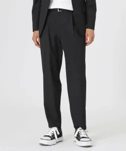 Брюки с поясом из смесовой шерсти Loveless, цвет Black