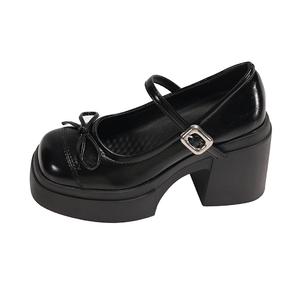 Yue Elsa Женские туфли Мэри Джейн на массивном каблуке черные, цвет Black