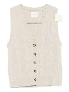 Вязаный жилет на пуговицах DÔEN, нейтральный