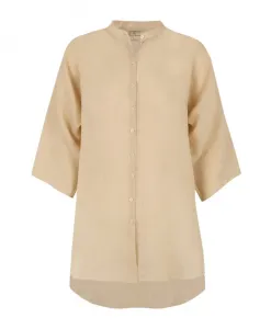 Рубашка с воротником из рами Мао Cortana, бежевый